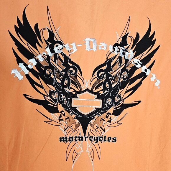 Harley Davidson Shirt Womens 1X Embroidered Logo Button Up Biker 1W Short Sleeve - Picture 6 of 10